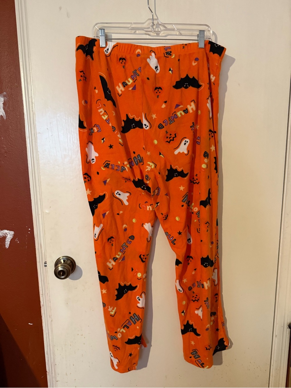 Orange Halloween Print Women's Pajama Pants